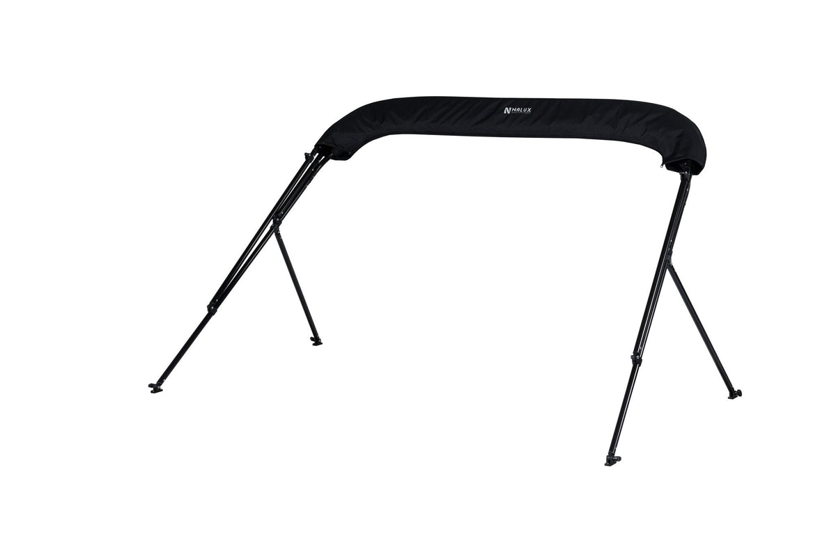 NALUX Biminitop 4  bogen zwart frame- Hoogte 137 cm -Breedte 215-228 cm